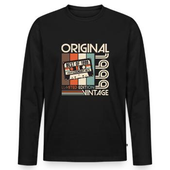 Original 1999 Vintage Vintage rétro anniversaire - T-shirt manches longues Premium bio Homme - noir - Devant - Nico (187cm)