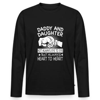 Daddy and daughter always heart to heart - Männer Premium Bio Langarmshirt - Schwarz - Vorne - Nico (187cm)
