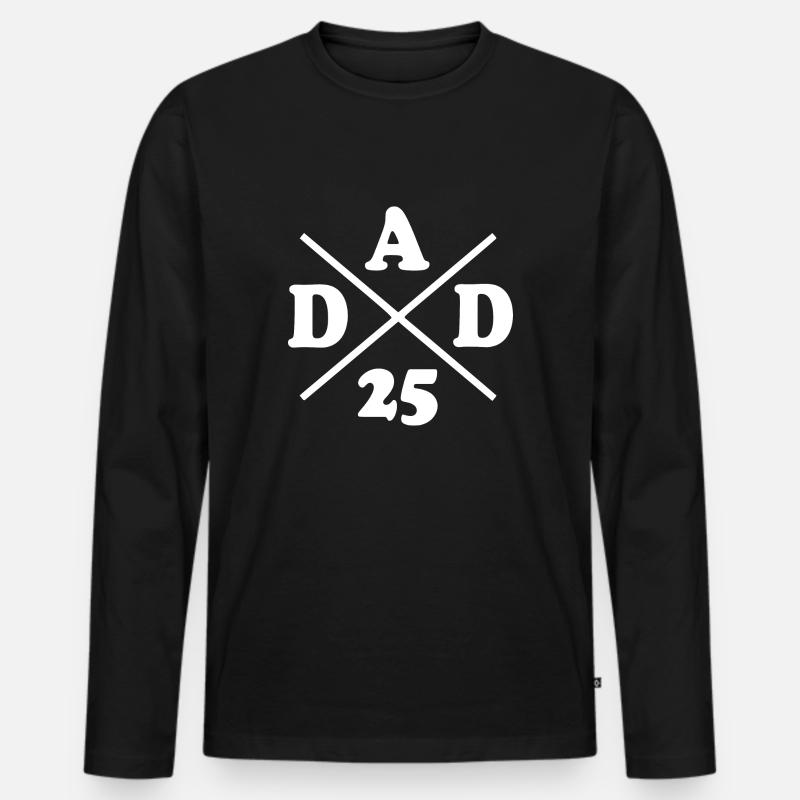 Dad 25 - Männer Premium Bio Langarmshirt - Schwarz