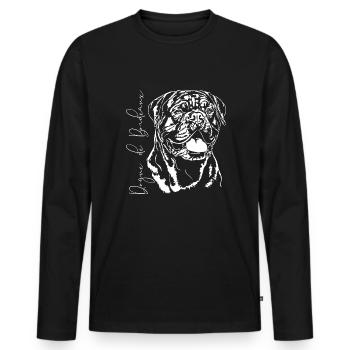 DOGUE DE BORDEAUX Dog portrait Wilsign's dogs - Men's Premium Organic Long Sleeve Shirt - black - Front - Nico (187cm)
