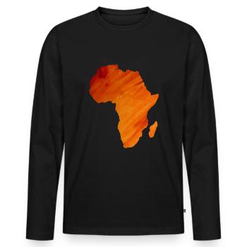 Karte von Afrika - Männer Premium Bio Langarmshirt - Schwarz - Vorne - Nico (187cm)