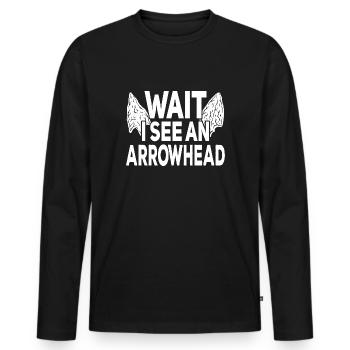 Arrowhead Hunting Arrowheads Flintknapping - Men's Premium Organic Long Sleeve Shirt - black - Front - Nico (187cm)