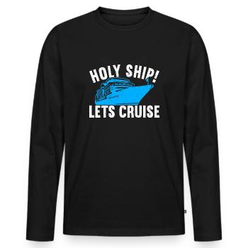 Croisière Croisière Vacances Croisière en famille - T-shirt manches longues Premium bio Homme - noir - Devant - Nico (187cm)