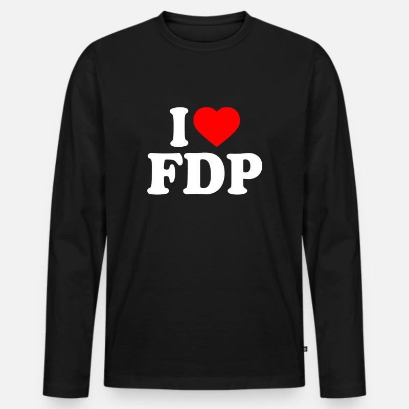 I love fdp - Männer Premium Bio Langarmshirt - Schwarz