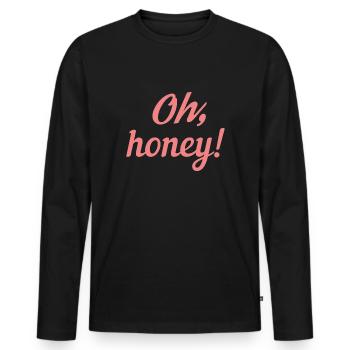 OH honey - T-shirt manches longues Premium bio Homme - noir - Devant - Nico (187cm)