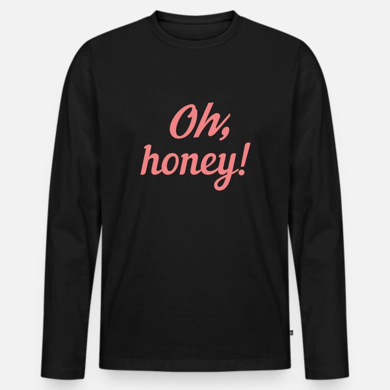 OH Honig - Männer Premium Bio Langarmshirt - Schwarz