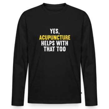 Acupuncture Acupuncturist - Men's Premium Organic Long Sleeve Shirt - black - Front - Nico (187cm)