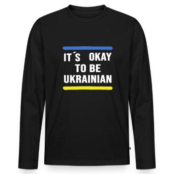 UKRAINE slava ukraini Ukrainer & Ukrainerin - Männer Premium Bio Langarmshirt - Schwarz - Vorne - Nico (187cm)
