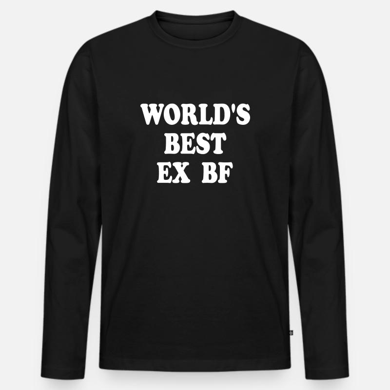 worlds best ex bf - Männer Premium Bio Langarmshirt - Schwarz