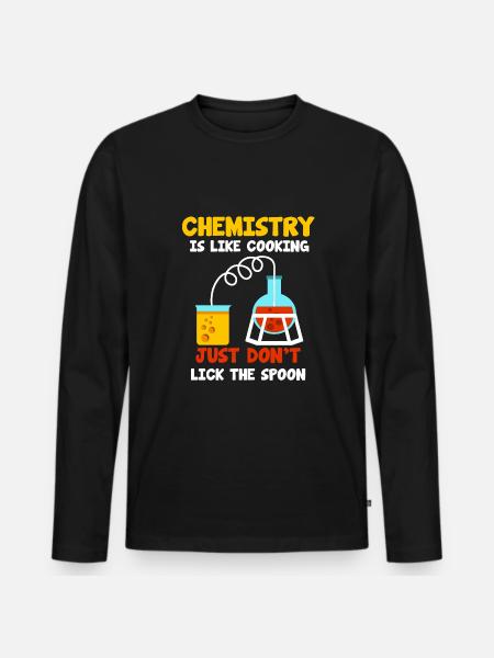 Chemie Shirt Chemiker Labor Nerd Chemisch Geschenk - Männer Premium Bio Langarmshirt - Schwarz