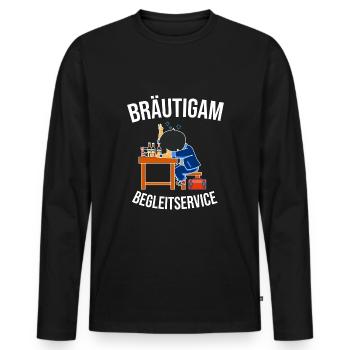 Polterabend Shirt Heirat Polterhochzeit Geschenk - Männer Premium Bio Langarmshirt - Schwarz - Vorne - Nico (187cm)