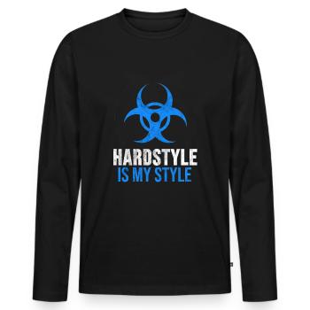 Hardstyle Shirt Hard Style Festival Raver Gift - Men's Premium Organic Long Sleeve Shirt - black - Front - Nico (187cm)
