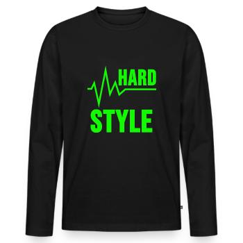 Hardstyle Shirt Hard Style Festival Raver Geschenk - Männer Premium Bio Langarmshirt - Schwarz - Vorne - Nico (187cm)