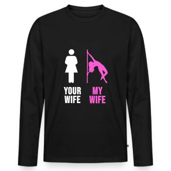 Pole Dance Shirt Stripper Burlesque Cadeau - T-shirt manches longues Premium bio Homme - noir - Devant - Nico (187cm)