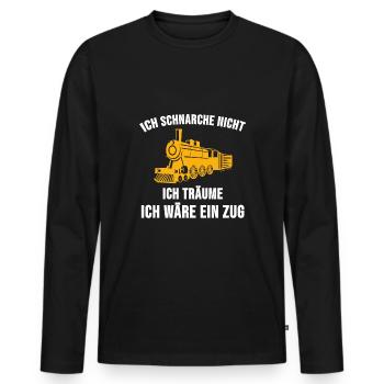 Lokführer Modellbauer Zug Spruch Lustige Geschenk - Men's Premium Organic Long Sleeve Shirt - black - Front - Nico (187cm)