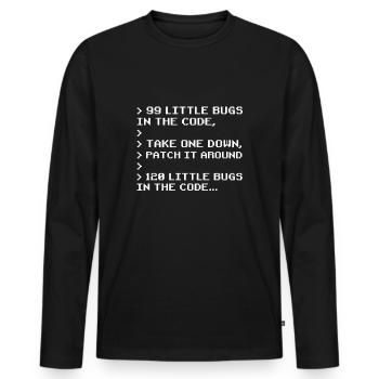 System Admin Administrator Bug Geschenk - Men's Premium Organic Long Sleeve Shirt - black - Front - Nico (187cm)