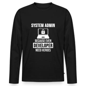 System Admin Administrator Entwickler Geschenk - Men's Premium Organic Long Sleeve Shirt - black - Front - Nico (187cm)