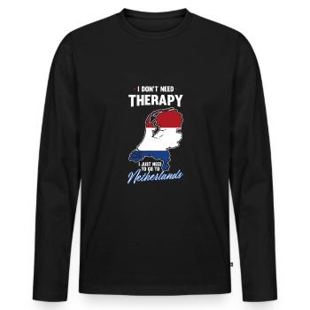 Pays-Bas Therapy Holland Holiday Love Gift - T-shirt manches longues Premium bio Homme - noir - Devant - Nico (187cm)