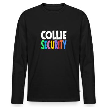Border collie dog herding dog safety gift - Men's Premium Organic Long Sleeve Shirt - black - Front - Nico (187cm)