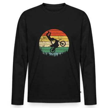 Moto moto moto - T-shirt manches longues Premium bio Homme - noir - Devant - Nico (187cm)