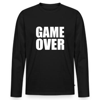 Game over - T-shirt manches longues Premium bio Homme - noir - Devant - Nico (187cm)