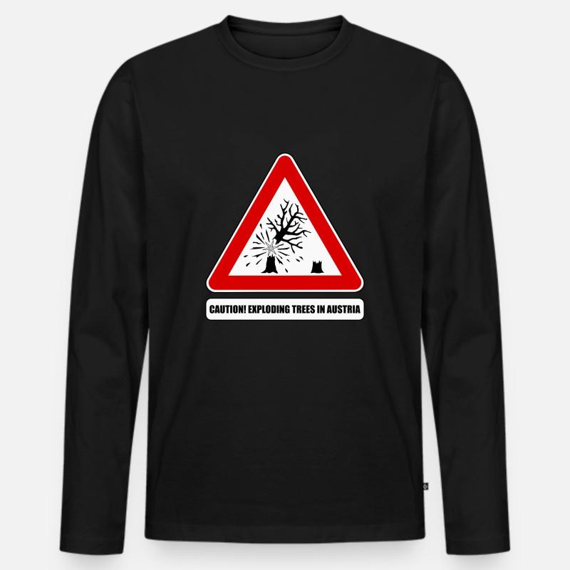 explodierende bäume,  exploding trees Austria - Männer Premium Bio Langarmshirt - Schwarz