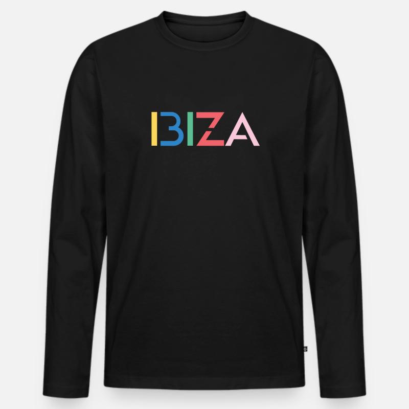 Ibiza - Männer Premium Bio Langarmshirt - Schwarz
