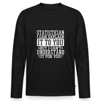 Statisticiens drôles Statistiques Mathématiques Algèbre - T-shirt manches longues Premium bio Homme - noir - Devant - Nico (187cm)