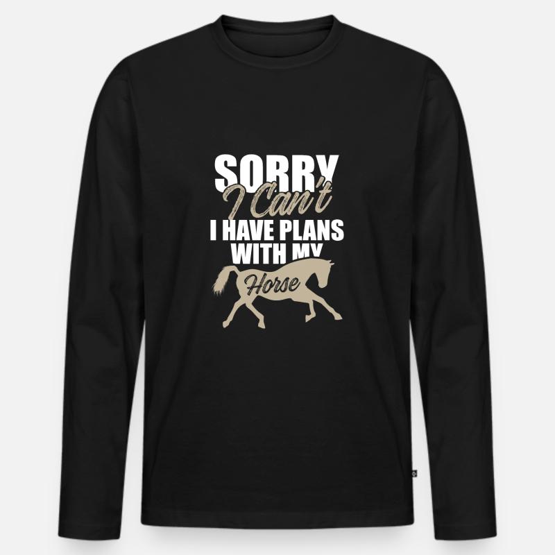 pläne pferde - Männer Premium Bio Langarmshirt - Schwarz