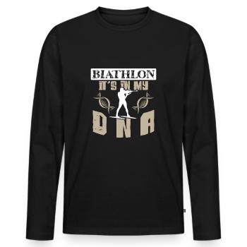 biathlon - T-shirt manches longues Premium bio Homme - noir - Devant - Nico (187cm)
