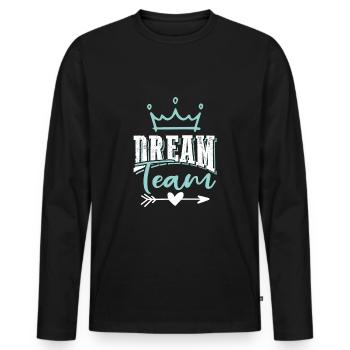 Dream Team - T-shirt manches longues Premium bio Homme - noir - Devant - Nico (187cm)