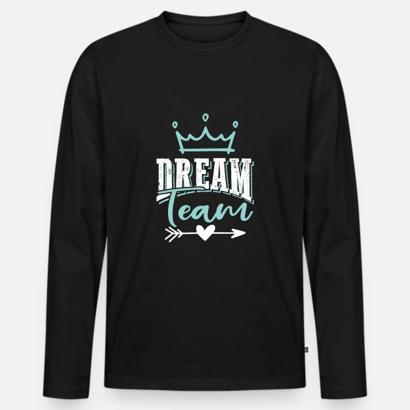 Dream Team - Männer Premium Bio Langarmshirt - Schwarz