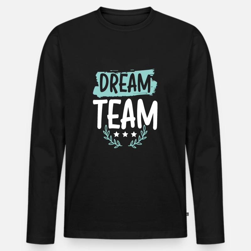 Dream Team - Männer Premium Bio Langarmshirt - Schwarz
