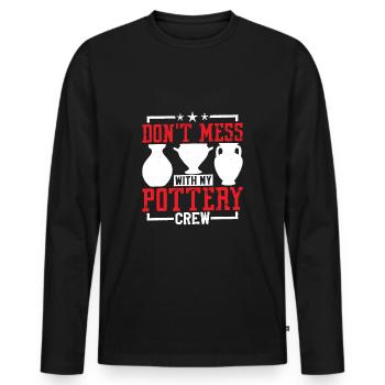 Poterie Poterie Potiers bricoleurs cadeau - T-shirt manches longues Premium bio Homme - noir - Devant - Nico (187cm)
