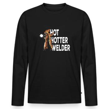 Welder Welding Welders - Men's Premium Organic Long Sleeve Shirt - black - Front - Nico (187cm)