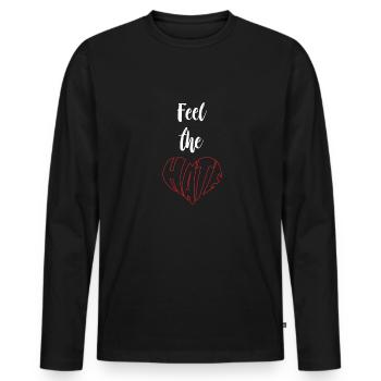 Feel The Hate Stop Hate Anti Hate - Men's Premium Organic Long Sleeve Shirt - black - Front - Nico (187cm)