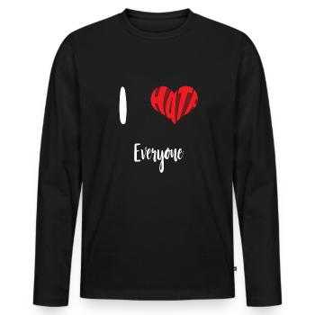 Hate Everyone Stop Hate Anti Hate - Men's Premium Organic Long Sleeve Shirt - black - Front - Nico (187cm)
