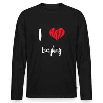 Hate Everything Stop Hate Anti Hate - Men's Premium Organic Long Sleeve Shirt - black - Front - Nico (187cm)
