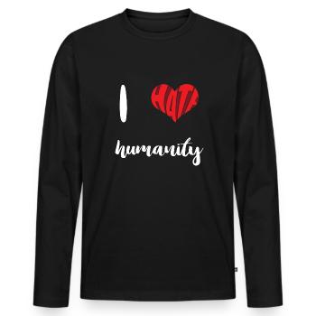 Hate Humanity Stop Hate Anti Hate - Men's Premium Organic Long Sleeve Shirt - black - Front - Nico (187cm)