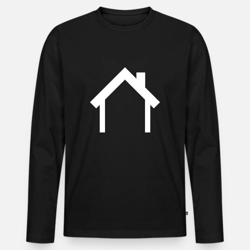Haus oder Eigenheim - Männer Premium Bio Langarmshirt - Schwarz