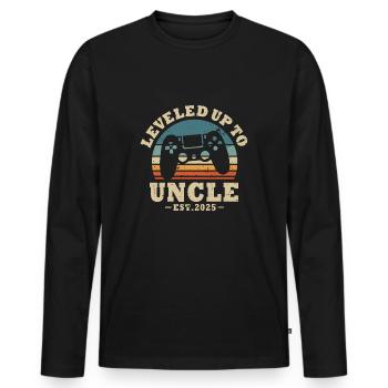 Ascended to Uncle 2025 - Men's Premium Organic Long Sleeve Shirt - black - Front - Nico (187cm)