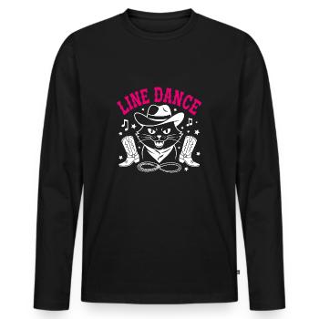 J’adore mon chat et la danse en ligne - T-shirt manches longues Premium bio Homme - noir - Devant - Nico (187cm)