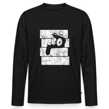 Chat Chat Chat Rétro Chat chat chat - T-shirt manches longues Premium bio Homme - noir - Devant - Nico (187cm)