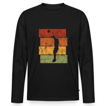 Basket basket basketteur basketteur - T-shirt manches longues Premium bio Homme - noir - Devant - Nico (187cm)