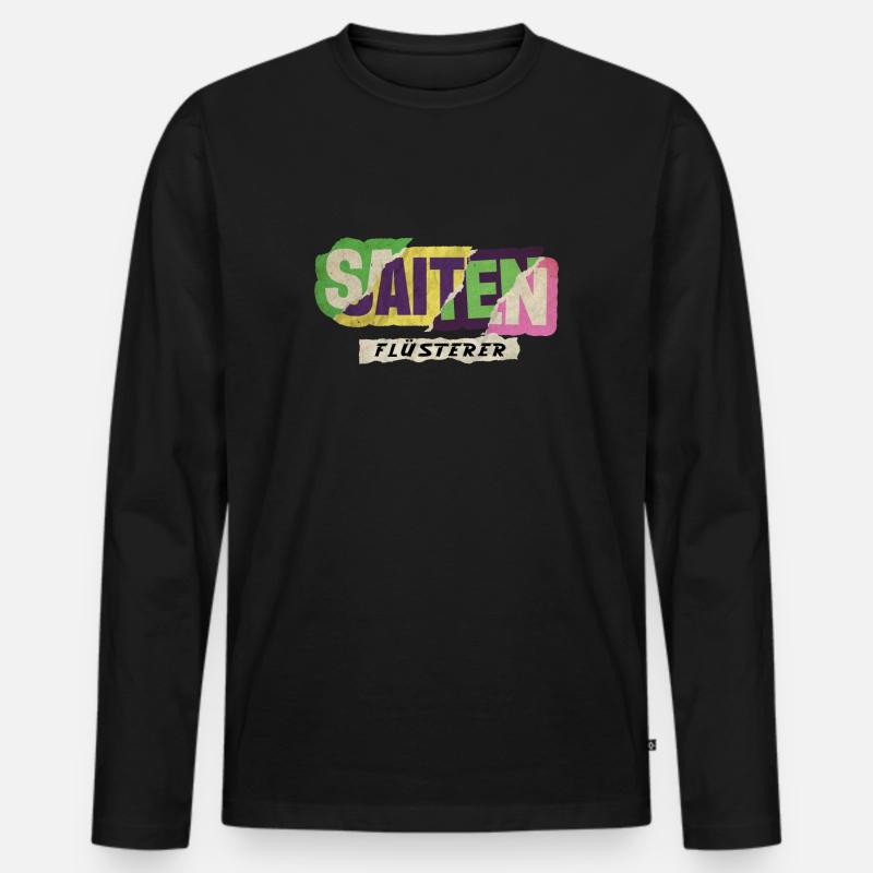 Saiten Flüsterer - Männer Premium Bio Langarmshirt - Schwarz