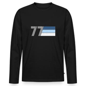 Vintage 1977 birthday 77 RETRO - Men's Premium Organic Long Sleeve Shirt - black - Front - Nico (187cm)
