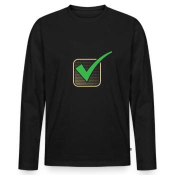 Check tick checkmark TO DO - Men's Premium Organic Long Sleeve Shirt - black - Front - Nico (187cm)