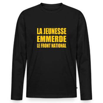 The youth fucks the National Front - Men's Premium Organic Long Sleeve Shirt - black - Front - Nico (187cm)