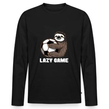 Sloth Sloth paresseux cadeau football match de football - T-shirt manches longues Premium bio Homme - noir - Devant - Nico (187cm)