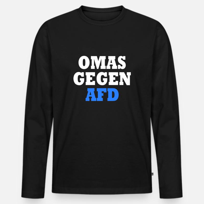 Omas gegen afd - Männer Premium Bio Langarmshirt - Schwarz